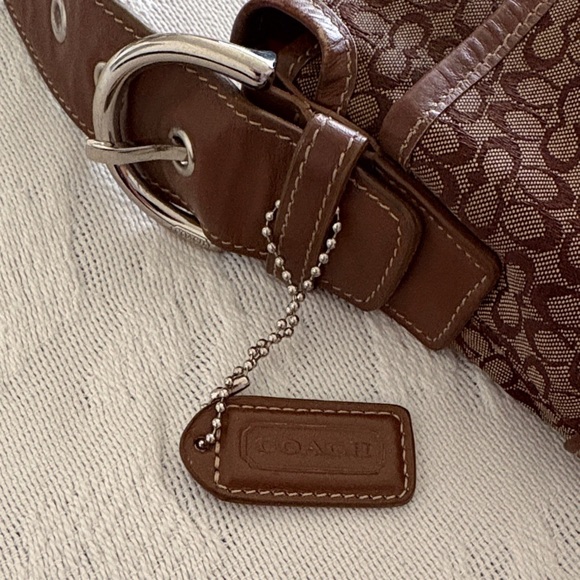 Gently Loved Vintage Soho Leather Canvas Designer Coach Shoulder Bag - Picture 5 of 15